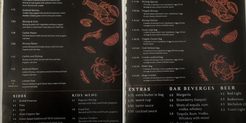 CrawPaw Natchez Menu