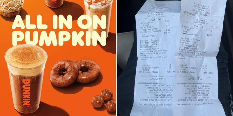 Dunkin' Menu
