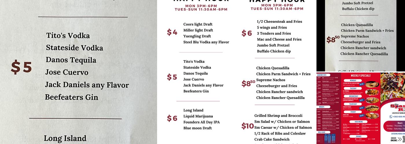 Keglers Menu