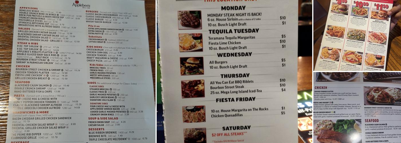 Applebee's Grill + Bar Menu