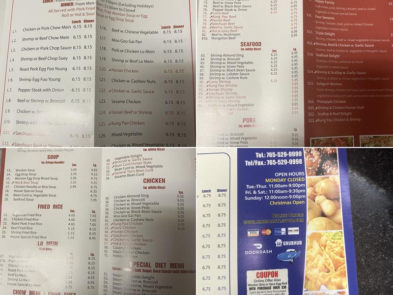 China Castle Menu