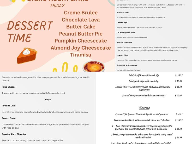 CR Brewing Company Menu