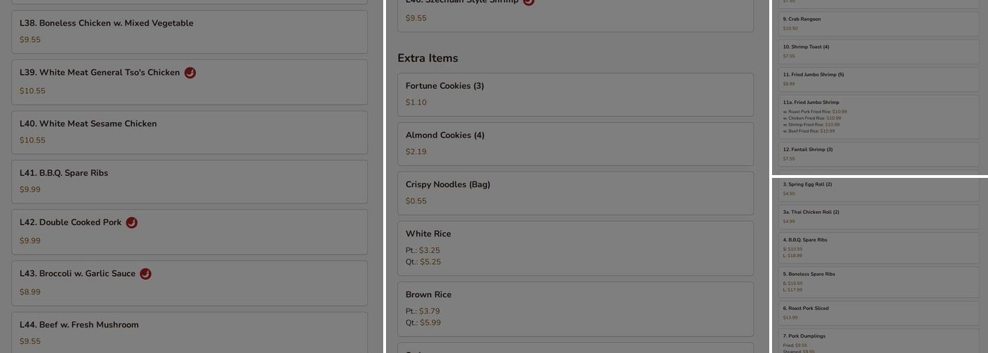 Lucky Dragon Menu