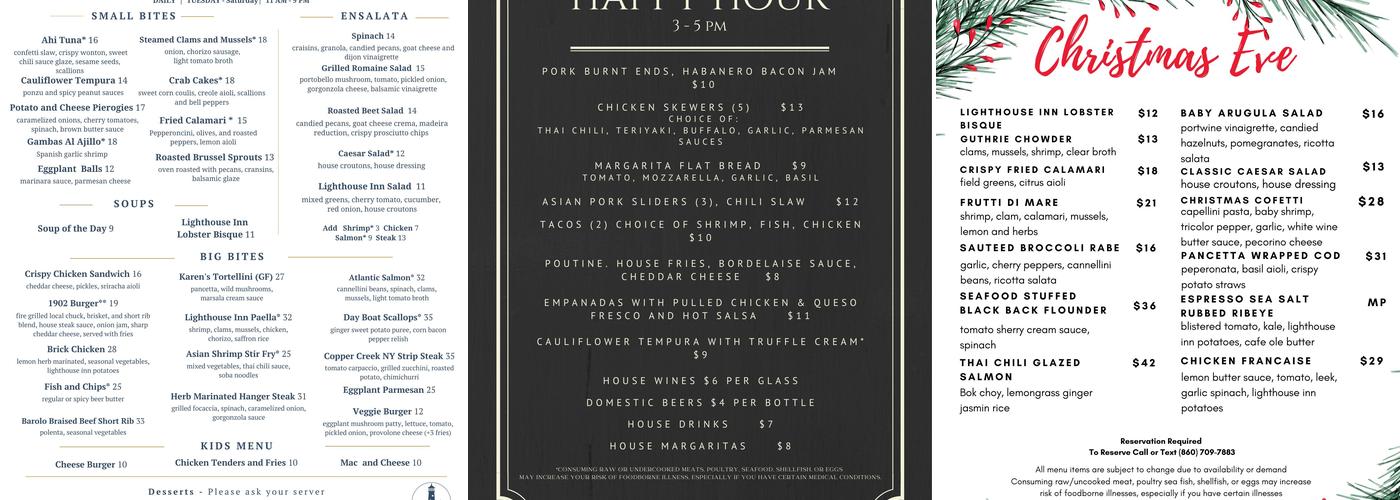 Lighthouse Inn Menu