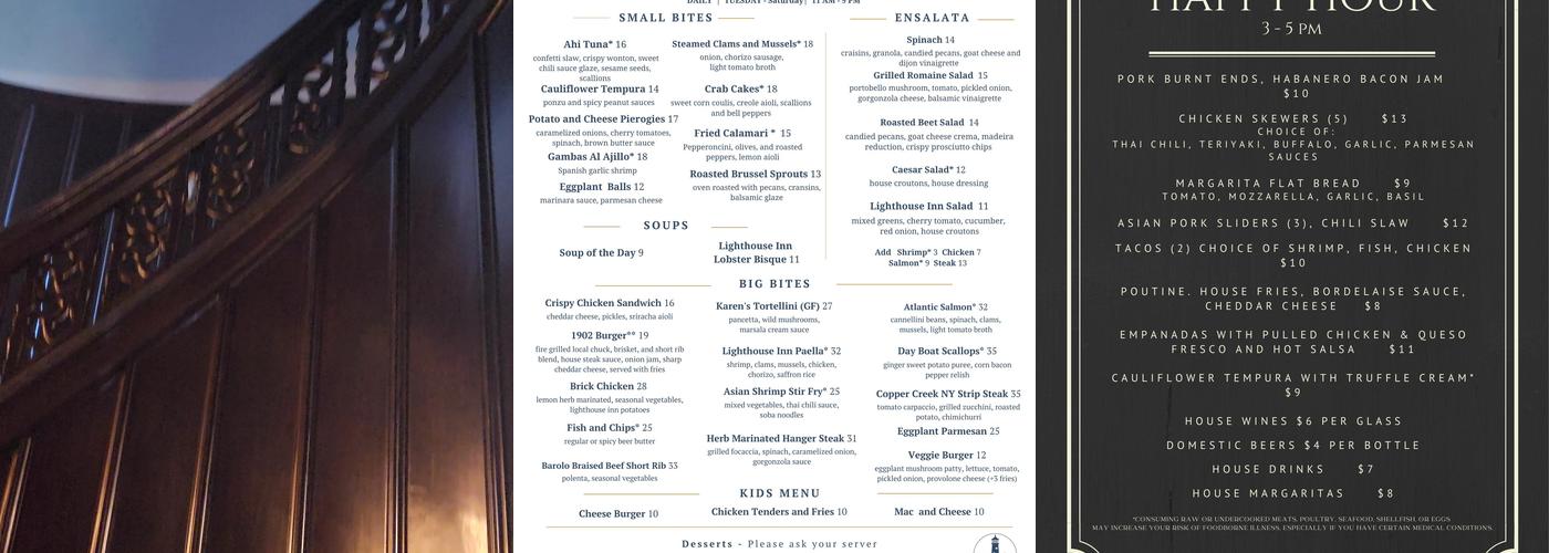 Lighthouse Inn Menu