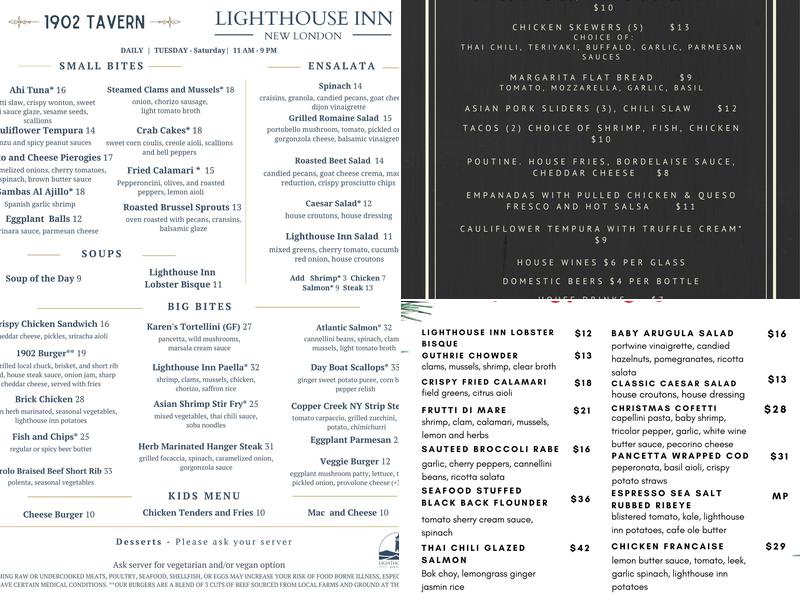Lighthouse Inn Menu