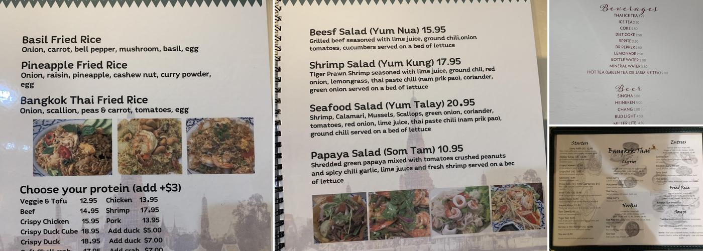 Bangkok Thai Menu