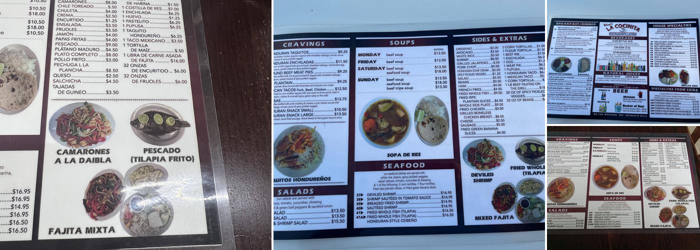 La Cocinita Menu