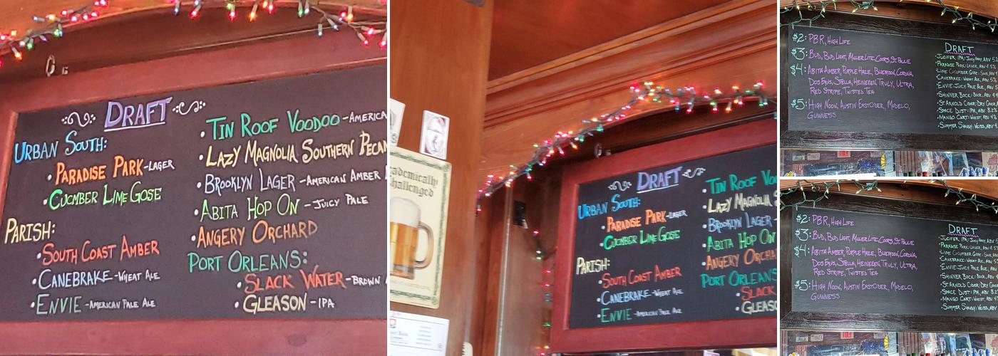 Brooks Seahorse Saloon Menu