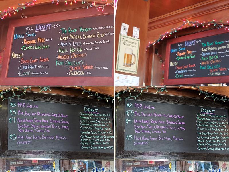 Brooks Seahorse Saloon Menu