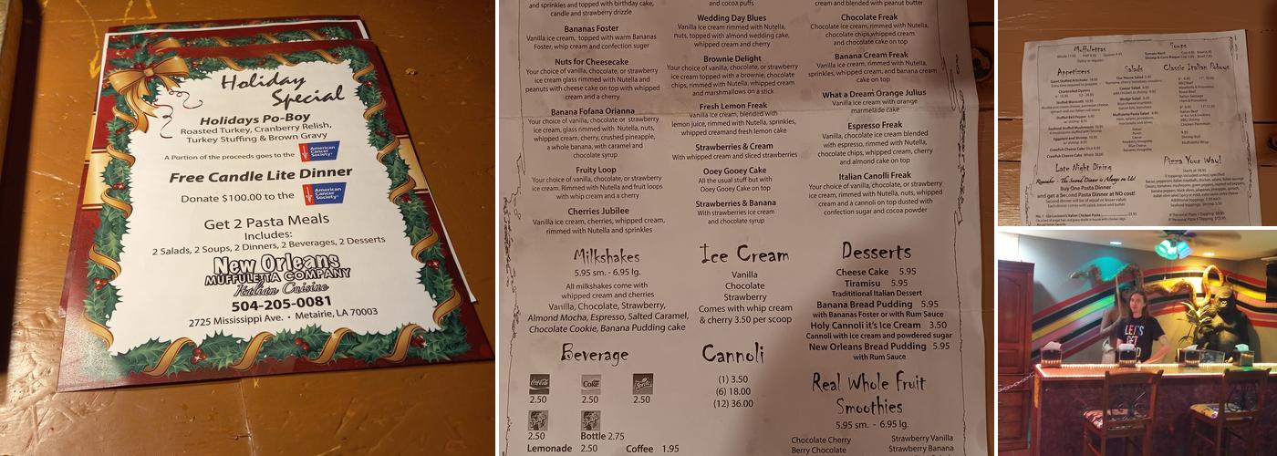 The Freakshake Cafe/New Orleans Muffuletta Company Menu