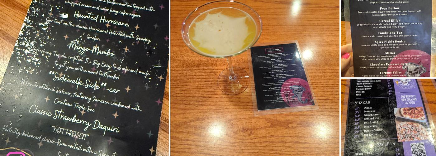 Ghost Bar Menu