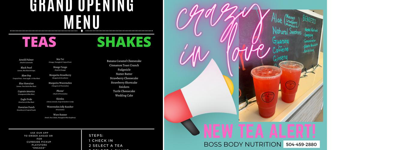 Boss Body Nutrition Menu