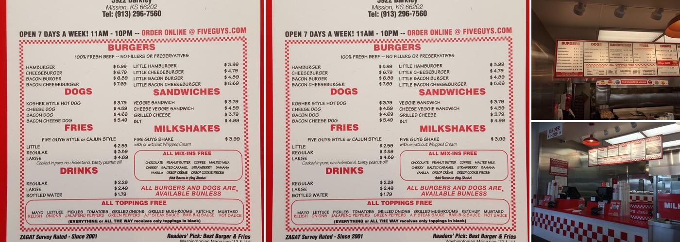 Five Guys Menu