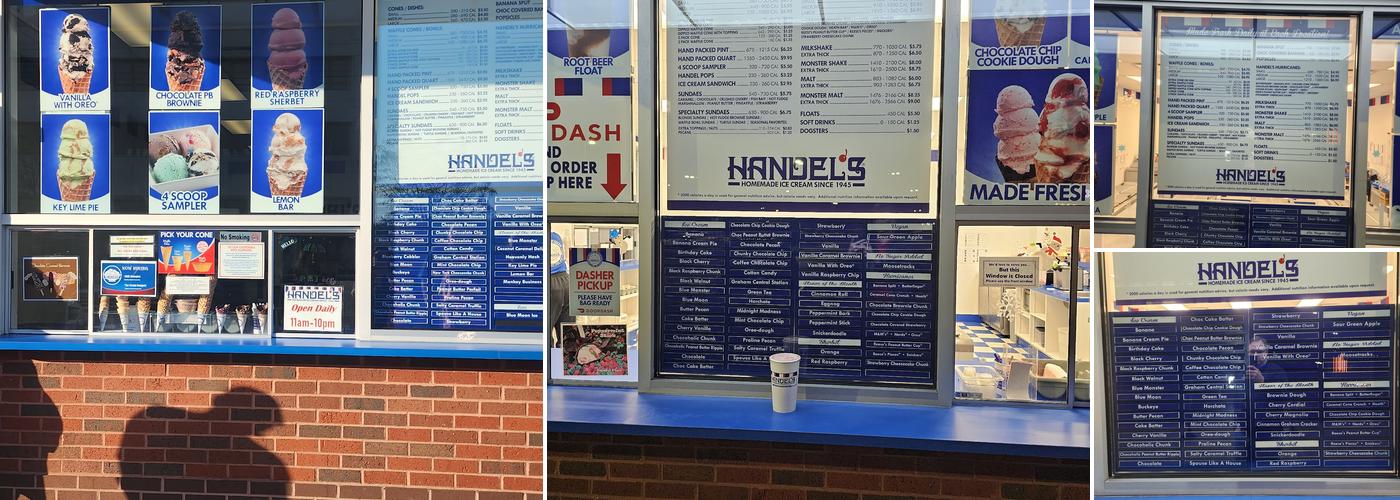 Handel's Ice Cream Akron East End Menu