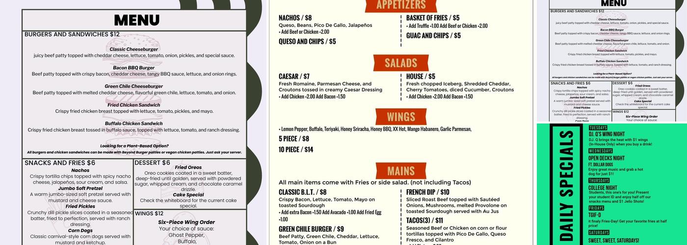 Side Effex Menu