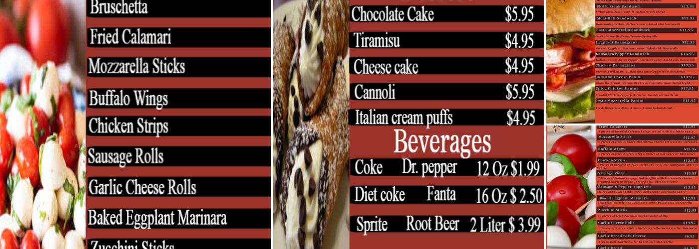 Bella Roma Pasta & Pizza Menu