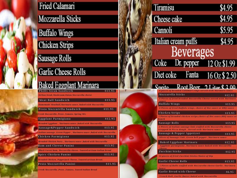 Bella Roma Pasta & Pizza Menu