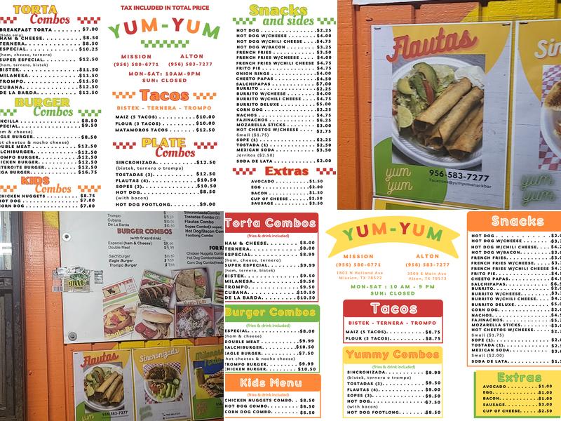Yum-Yum Alton Menu