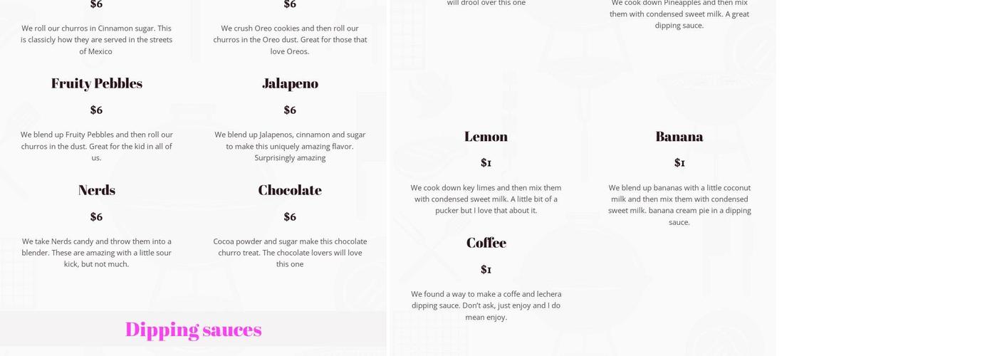 Churreria La Linea Menu