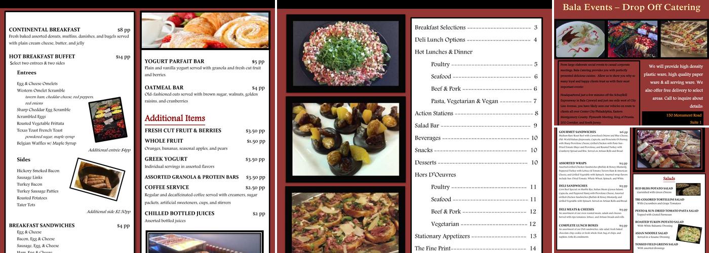 Bala Catering Menu