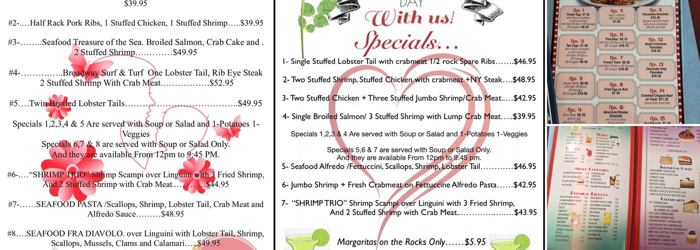 Broadway Diner Menu