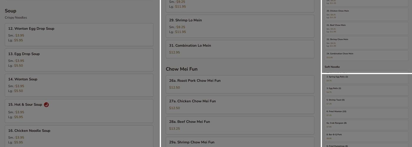 China Spring Restaurant Menu