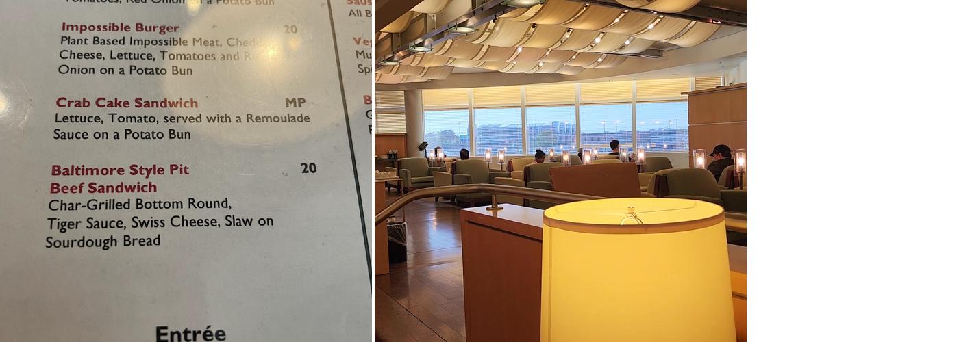 Chesapeake Club Lounge Menu