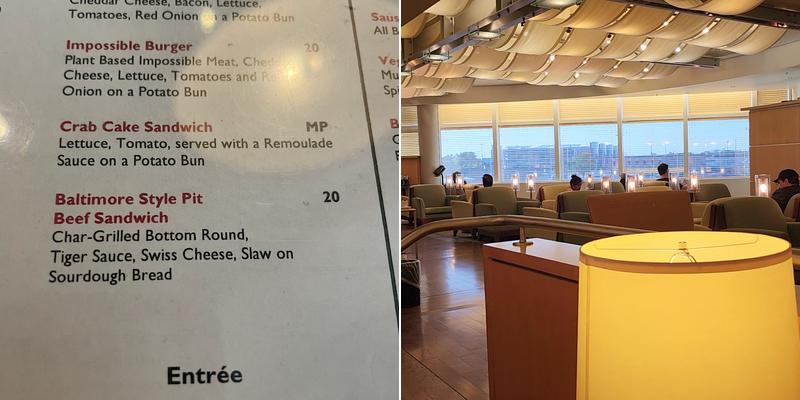Chesapeake Club Lounge Menu