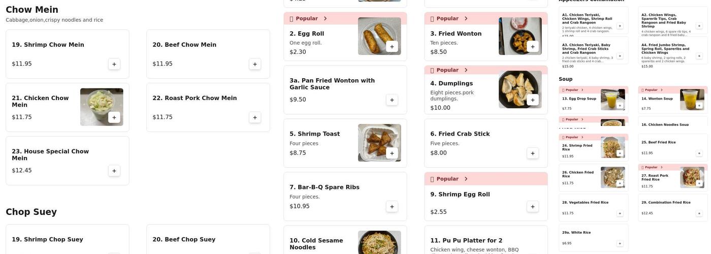 Sun Hing Menu