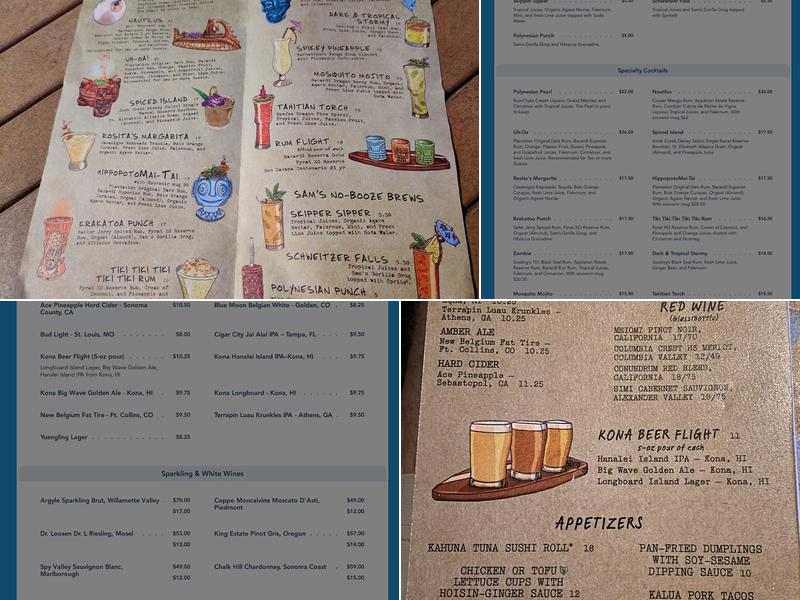 Trader Sam's Tiki Terrace Menu