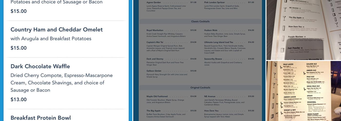 Ale & Compass Lounge Menu