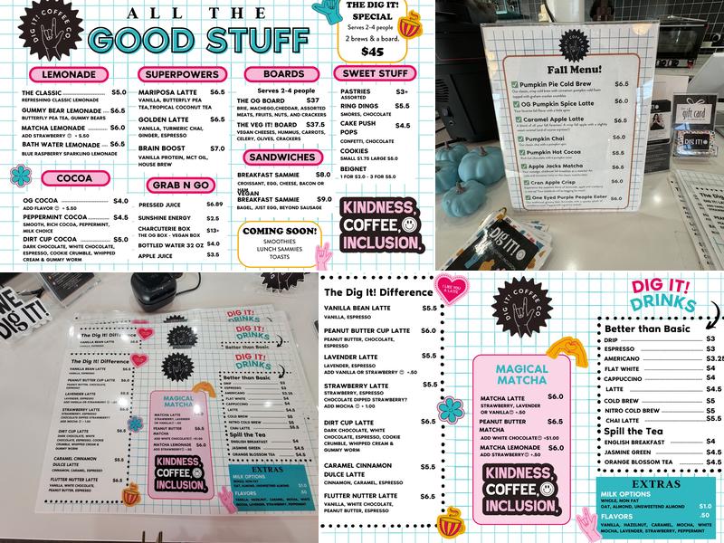 Dig It! Coffee Co. Menu
