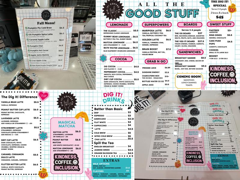 Dig It! Coffee Co. Menu