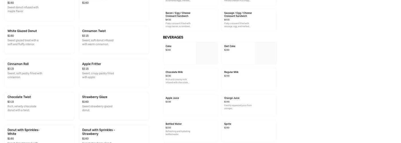 Fiesta Donuts Menu