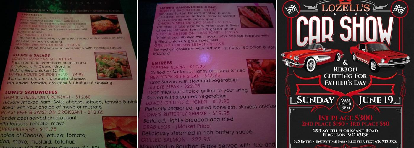 Lowes Entertainment Menu