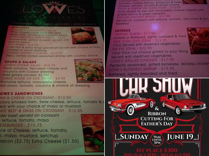 Lowes Entertainment Menu