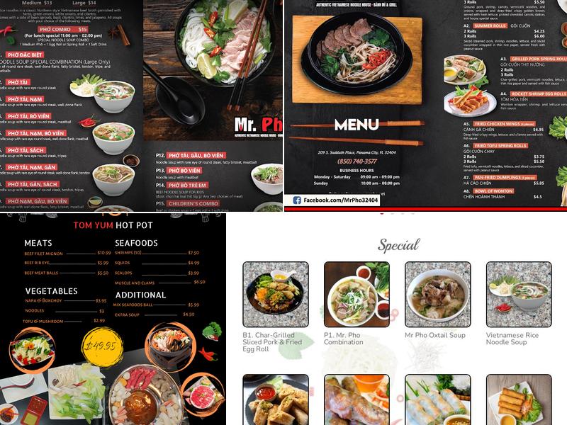 Mr Pho Menu