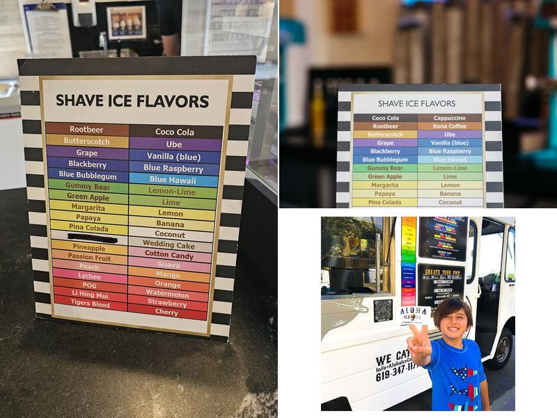Aloha Ice Co Menu