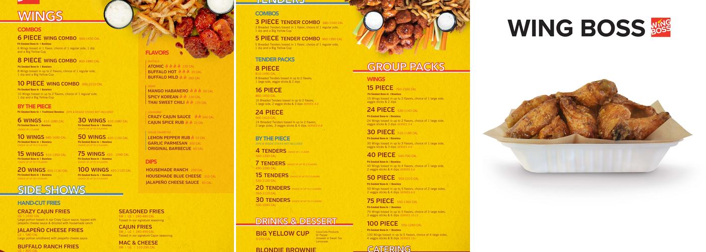 Wing Boss Menu