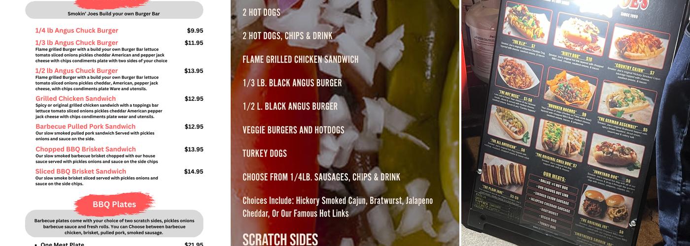 Smokin Joes Inc Barbecue Catering Menu