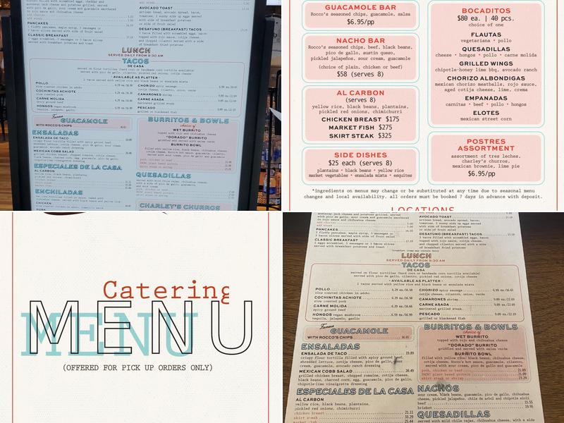 Rocco's Tacos and Tequila Bar Menu