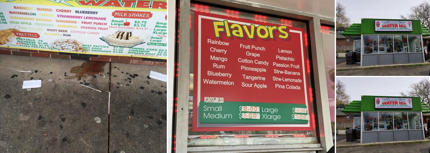 George's Water Ice Menu