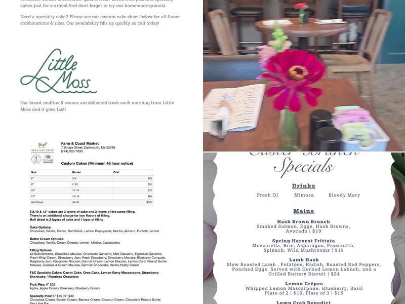 Farm & Coast Market Menu