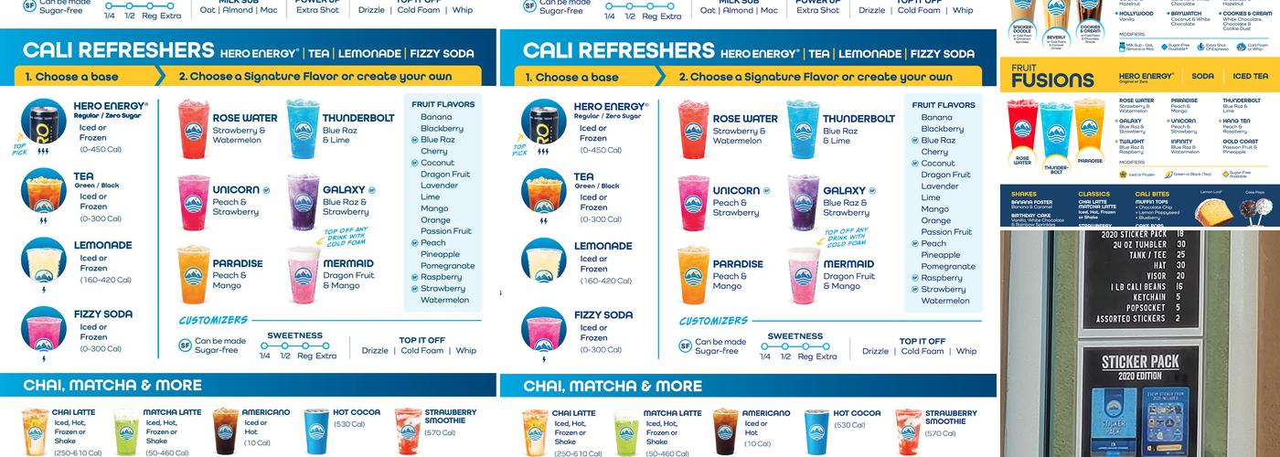 Cali Coffee Menu