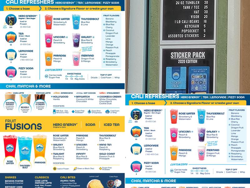 Cali Coffee Menu