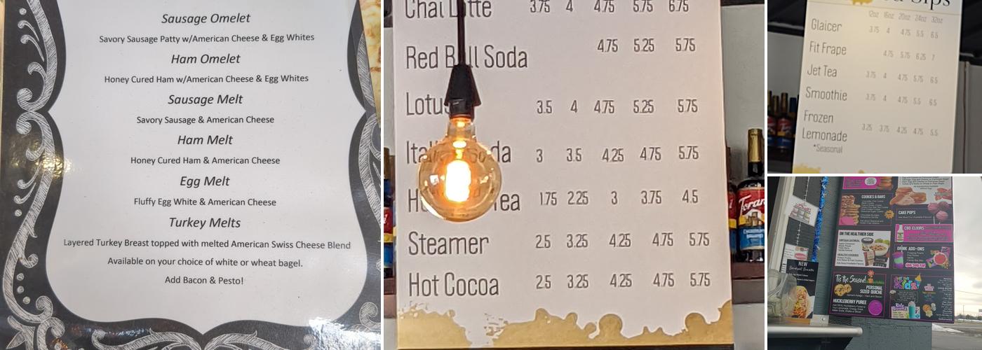 Rozy'z Hot Shotz Menu