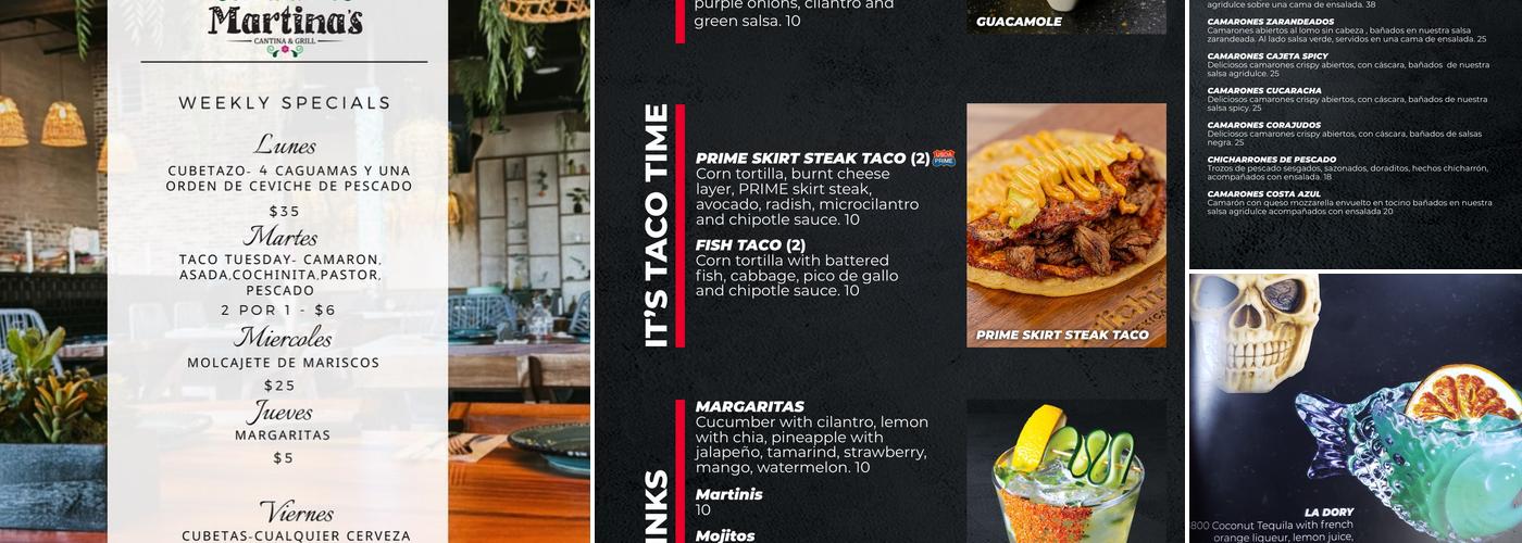 Martina's Cantina and Grill Menu
