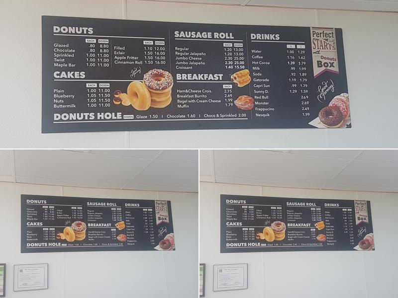 DONUT BOX Menu