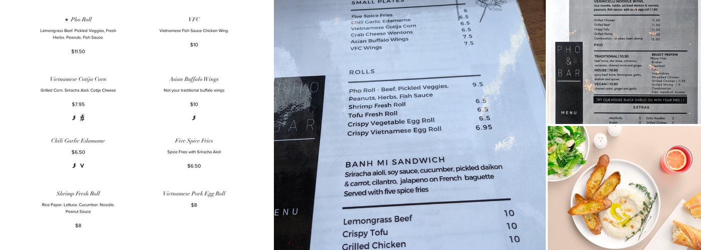 Pho & Bar Menu